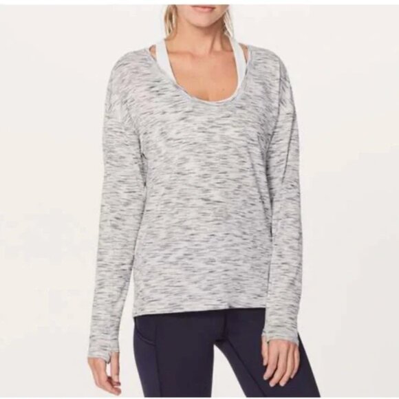Lululemon Meant To Move Long Sleeve Tee in Tiger Space Dye Black White No Size - Picture 1 of 8
